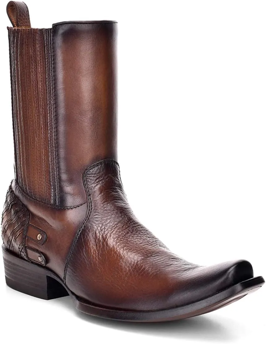 Cuadra Men's Boot in Genuine Leather with Zipper Brown