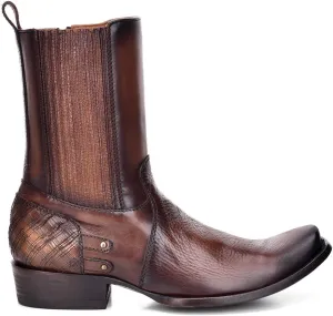 Cuadra Men's Boot in Genuine Leather with Zipper Brown