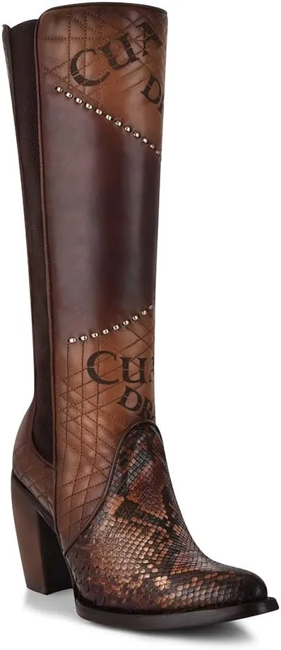 Cuadra Women's Boot in Genuine Python Leather and Bovine Leather, 3F66PH