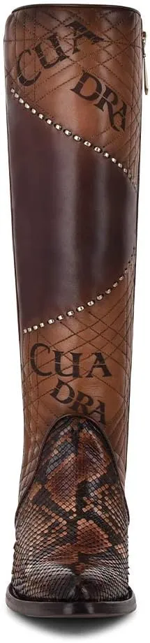 Cuadra Women's Boot in Genuine Python Leather and Bovine Leather, 3F66PH