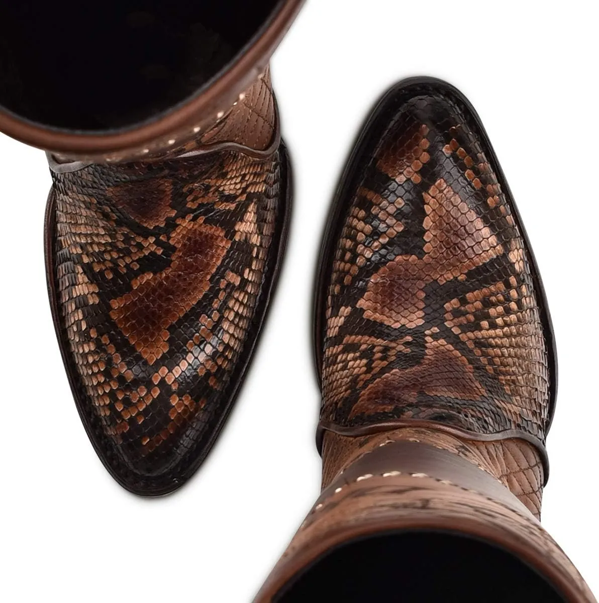 Cuadra Women's Boot in Genuine Python Leather and Bovine Leather, 3F66PH