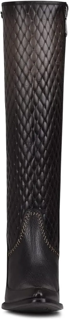 Cuadra Women's Tall Boot in Bovine Leather with Zipper Black