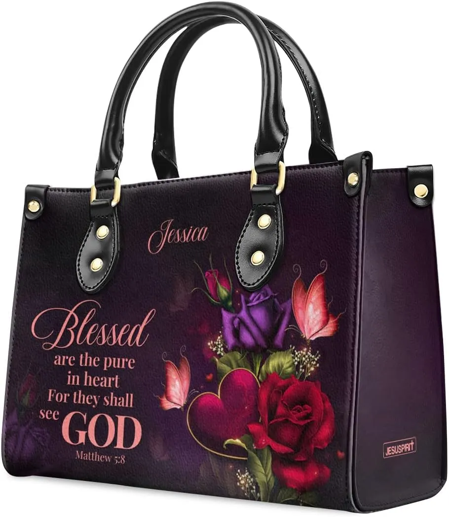 Custom Name Leather Handbags For Women - Christmas Gifts For Women - Christian Gifts