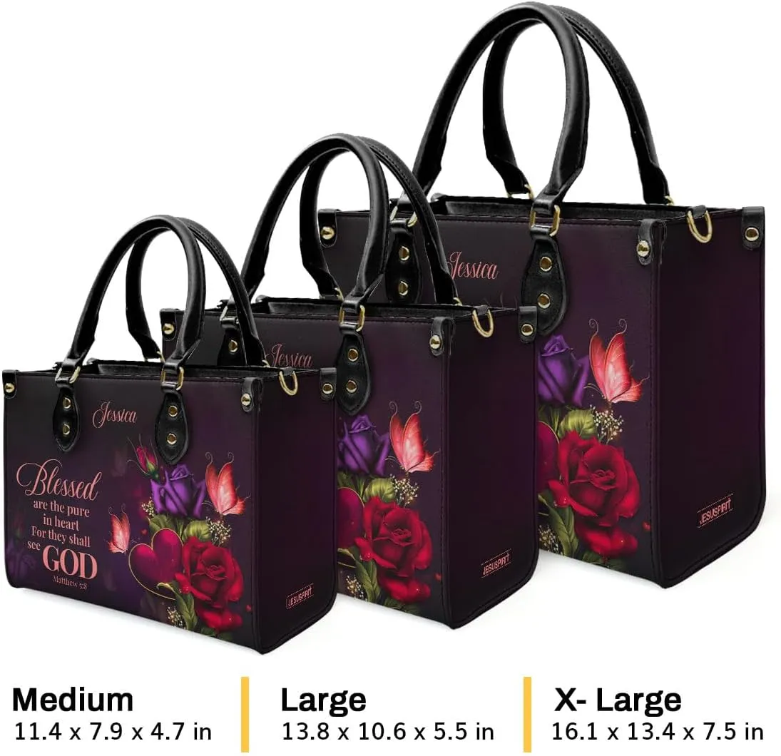 Custom Name Leather Handbags For Women - Christmas Gifts For Women - Christian Gifts