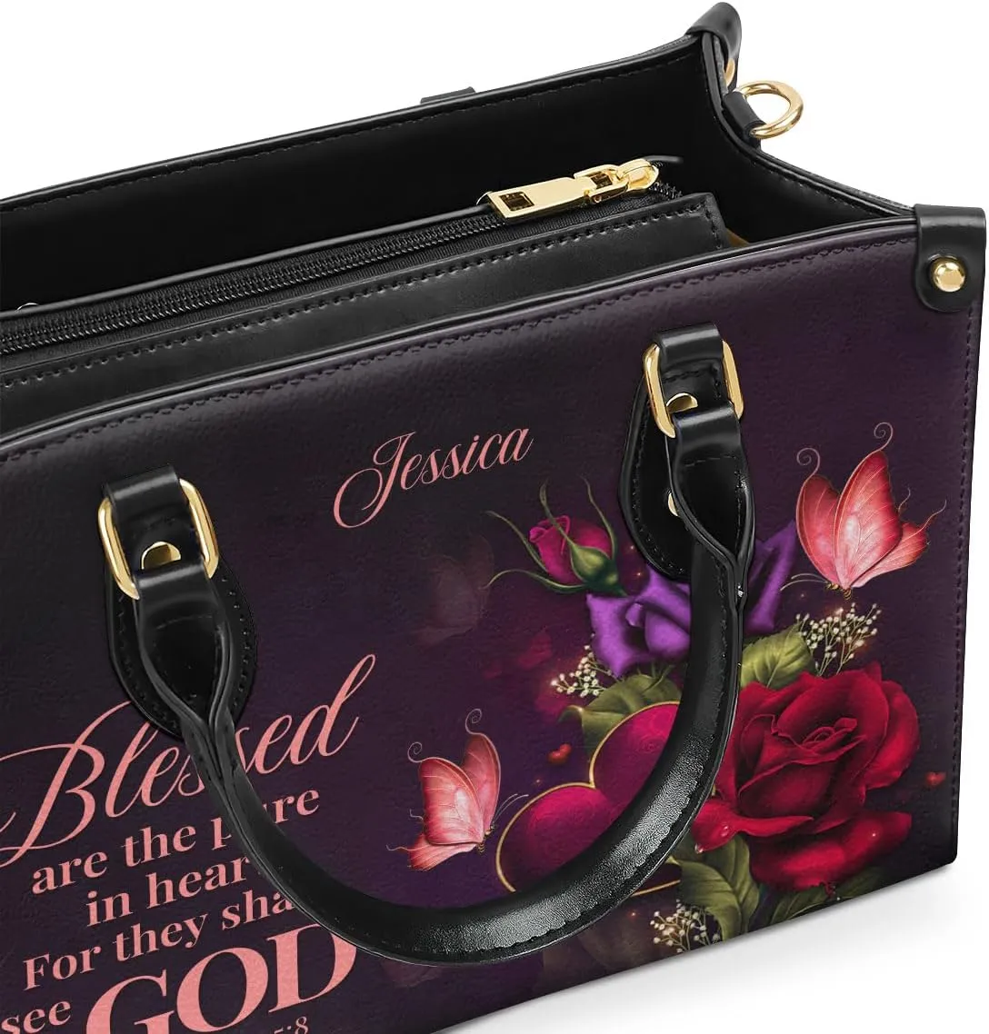 Custom Name Leather Handbags For Women - Christmas Gifts For Women - Christian Gifts