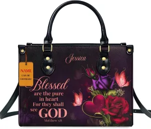 Custom Name Leather Handbags For Women - Christmas Gifts For Women - Christian Gifts