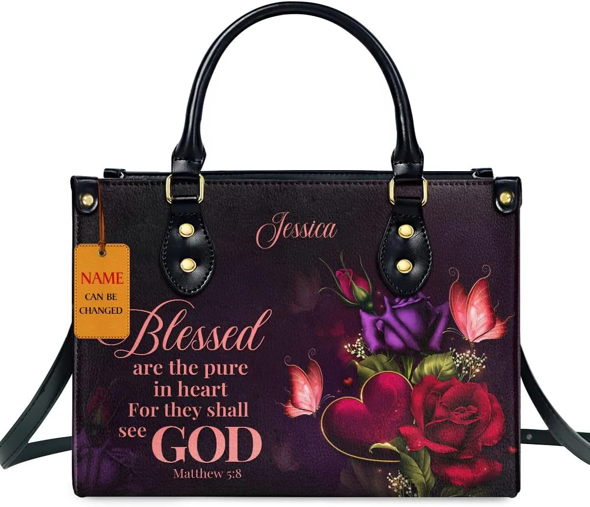 Custom Name Leather Handbags For Women - Christmas Gifts For Women - Christian Gifts