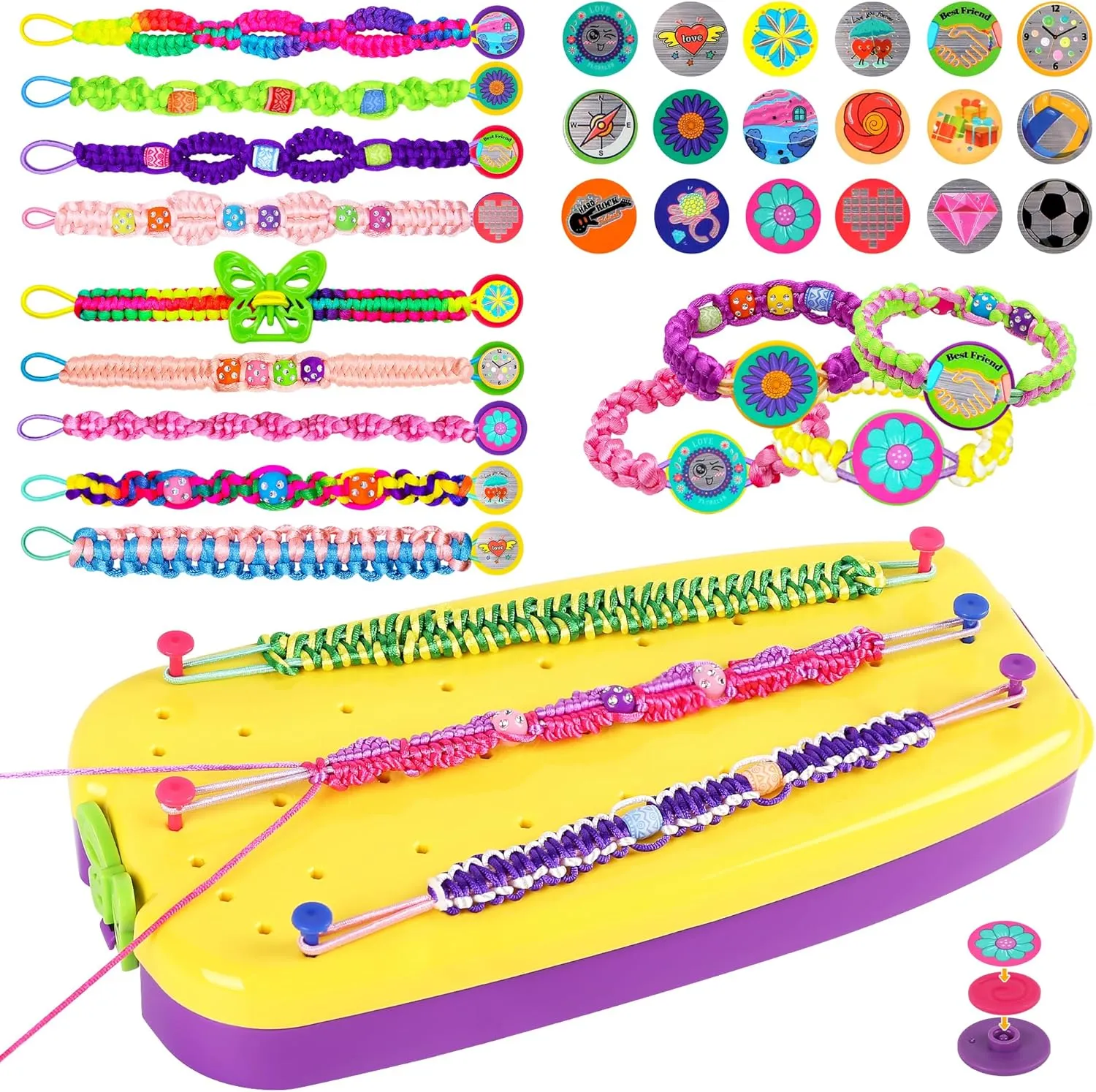 cusuyu Friendship Bracelet Making Kit Toys, Arts and Crafts for Kids Age 8-12, Best Birthday Present Gift for 7 8 9 11 12 Year Old Girl, Top Popular DIY Jewelry Bracelet String Maker