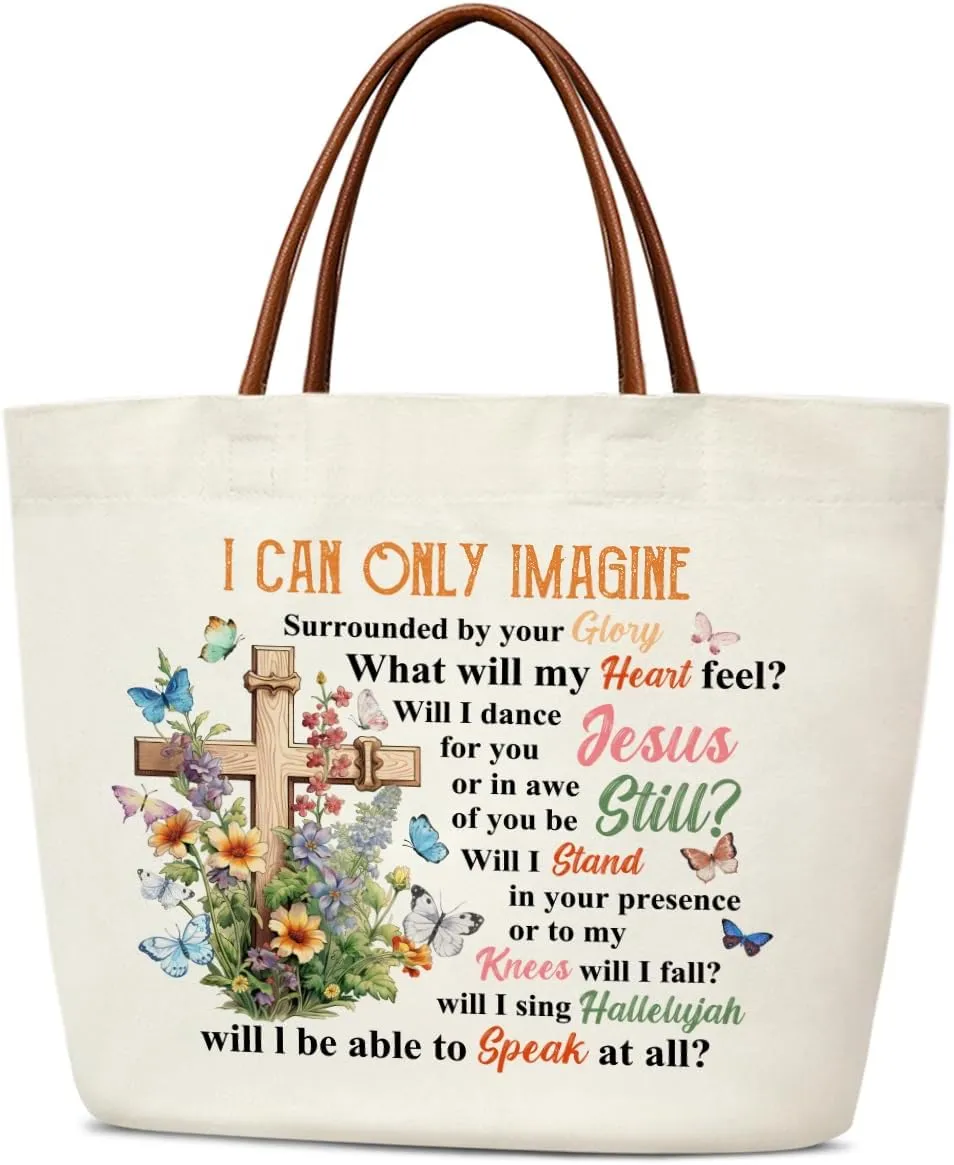 Cute Canvas Tote Bag Aesthetic Bag for Women Teen Shopping Tote Bag Reusable Grocery Bag With Handles Shoulder Bag