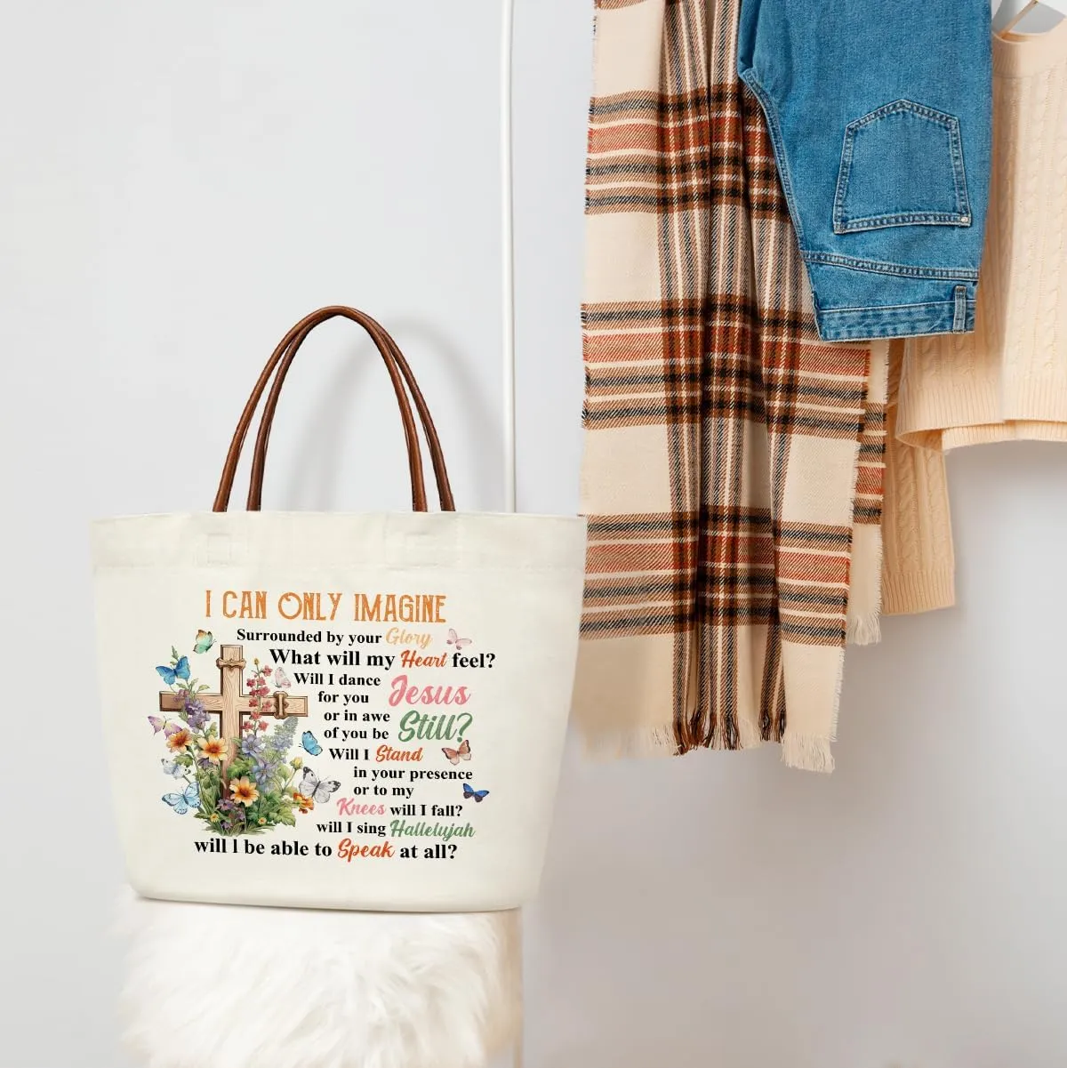 Cute Canvas Tote Bag Aesthetic Bag for Women Teen Shopping Tote Bag Reusable Grocery Bag With Handles Shoulder Bag
