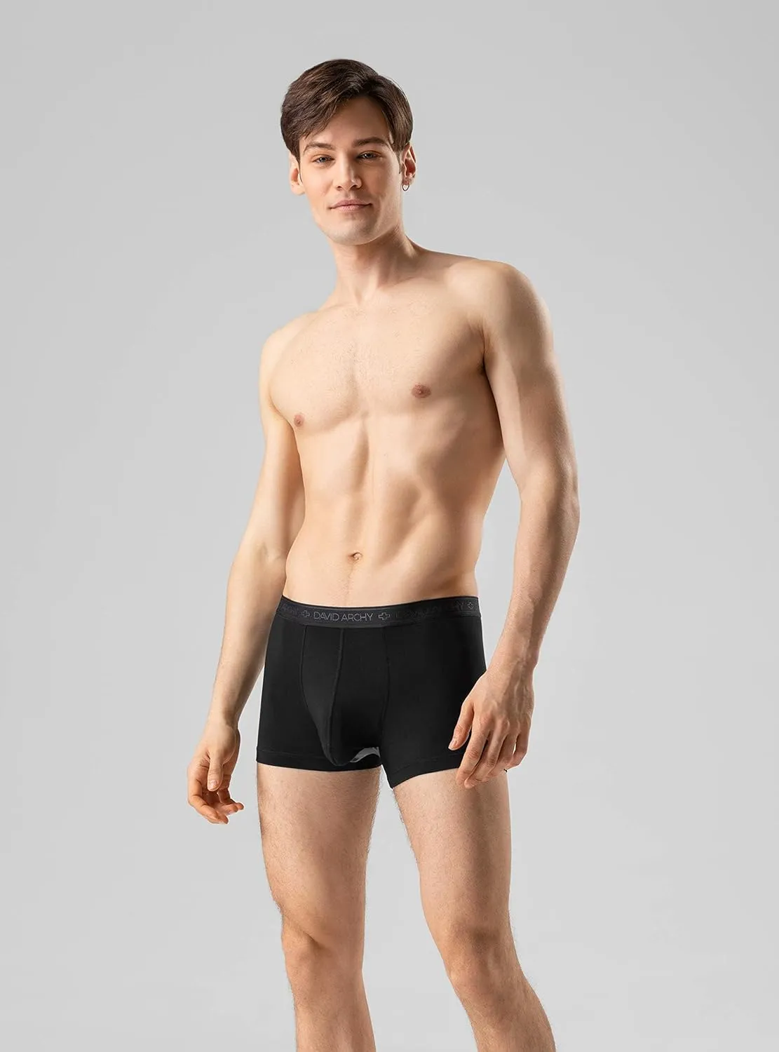 DAVID ARCHY Men's Soft Underwear Micro Modal Dual Pouch Trunks Ball Pouch Bulge Enhancing Boxer Briefs for Men 3 or 4 Pack