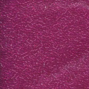 DB 1310, Dyed Transparent Fucshia - Miyuki Delica Beads - Size 11 - 5 grams - Japanese Cylinder Seed Beads - Wholesale & Retail
