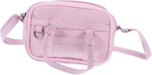 DECHOUS Miniature Doll Handbag Pink Purse for 18-inch Dolls Light Pink Bag Versatile Use As Shoulder Bag Crossbody or Handbag for Girls