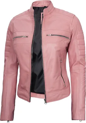Decrum Leather Jacket Women - Stylish Casual Real Lambskin Leather Jackets for Women
