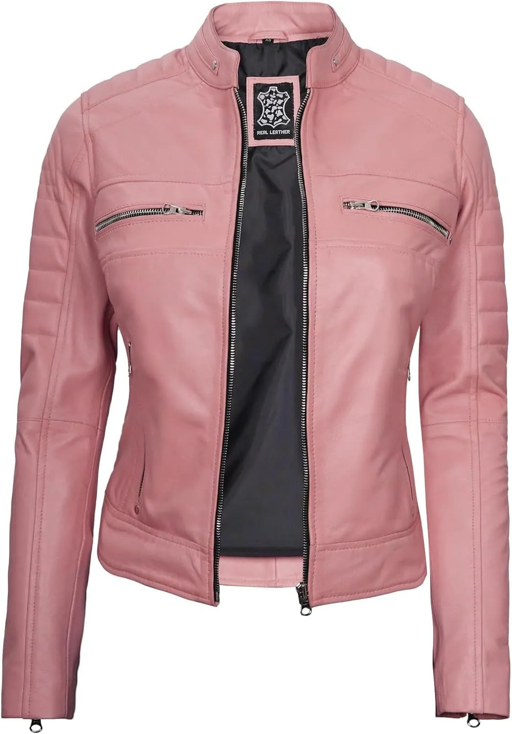 Decrum Leather Jacket Women - Stylish Casual Real Lambskin Leather Jackets for Women