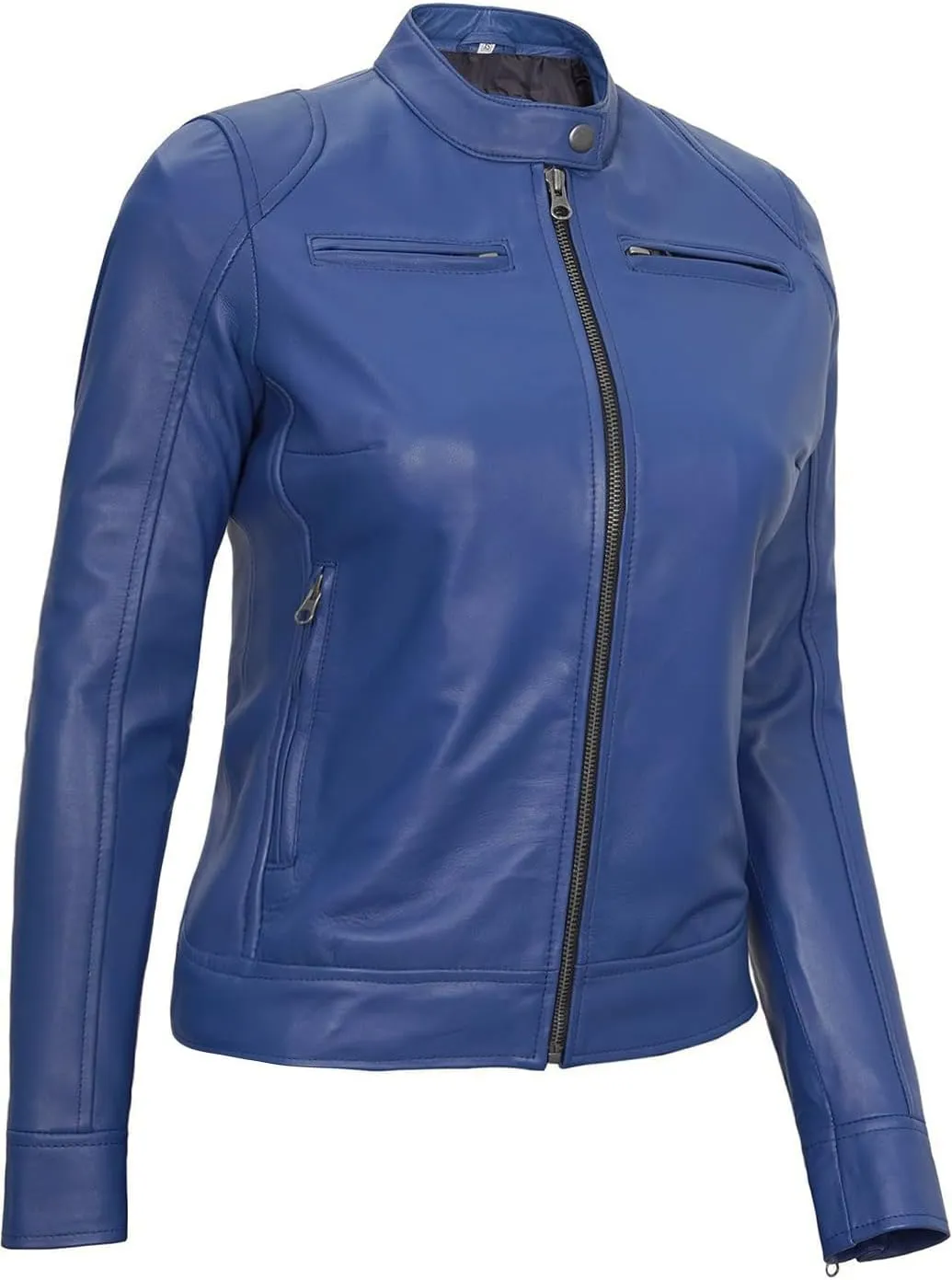 Decrum Leather Jackets For Women - Cafe Racer Style Casual Trending Fashion Womens Leather Jacket