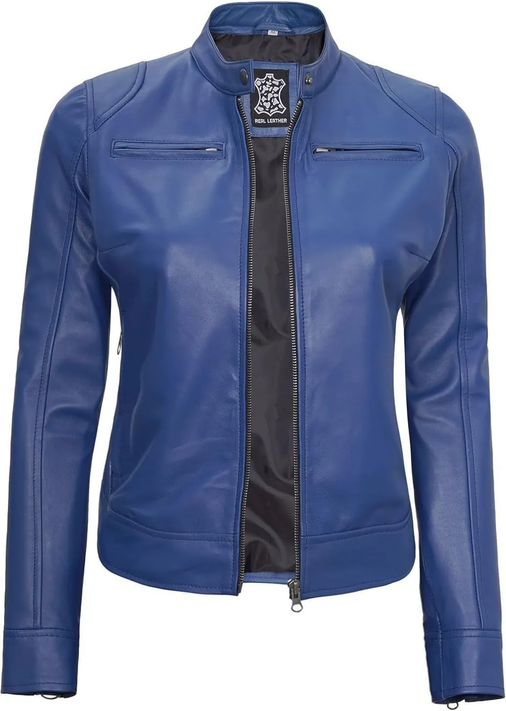 Decrum Leather Jackets For Women - Cafe Racer Style Casual Trending Fashion Womens Leather Jacket