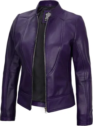 Decrum Womens Leather Jacket - Real Lambskin Stylish Leather Jackets For Women