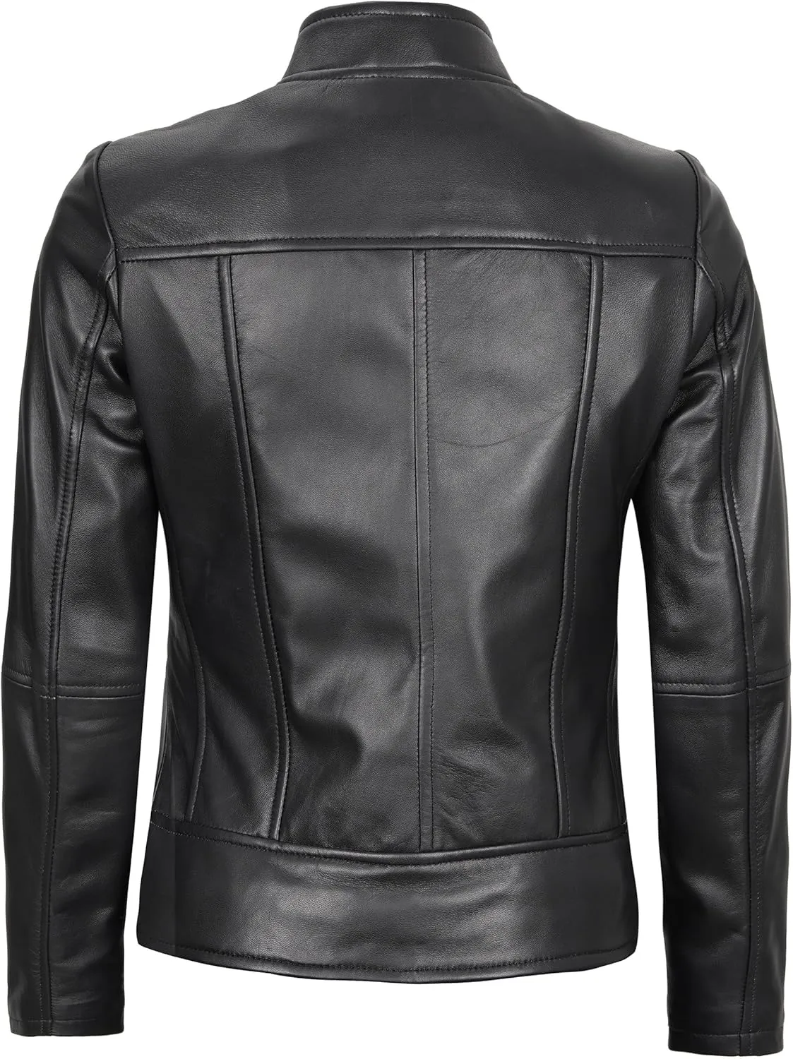Decrum Womens Leather Jacket - Real Lambskin Stylish Leather Jackets For Women