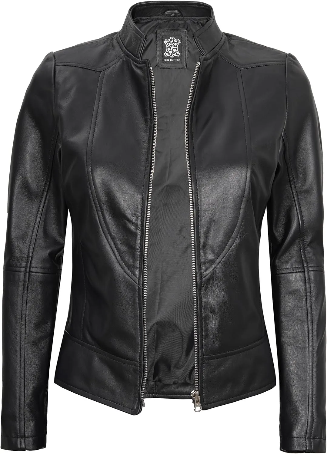 Decrum Womens Leather Jacket - Real Lambskin Stylish Leather Jackets For Women