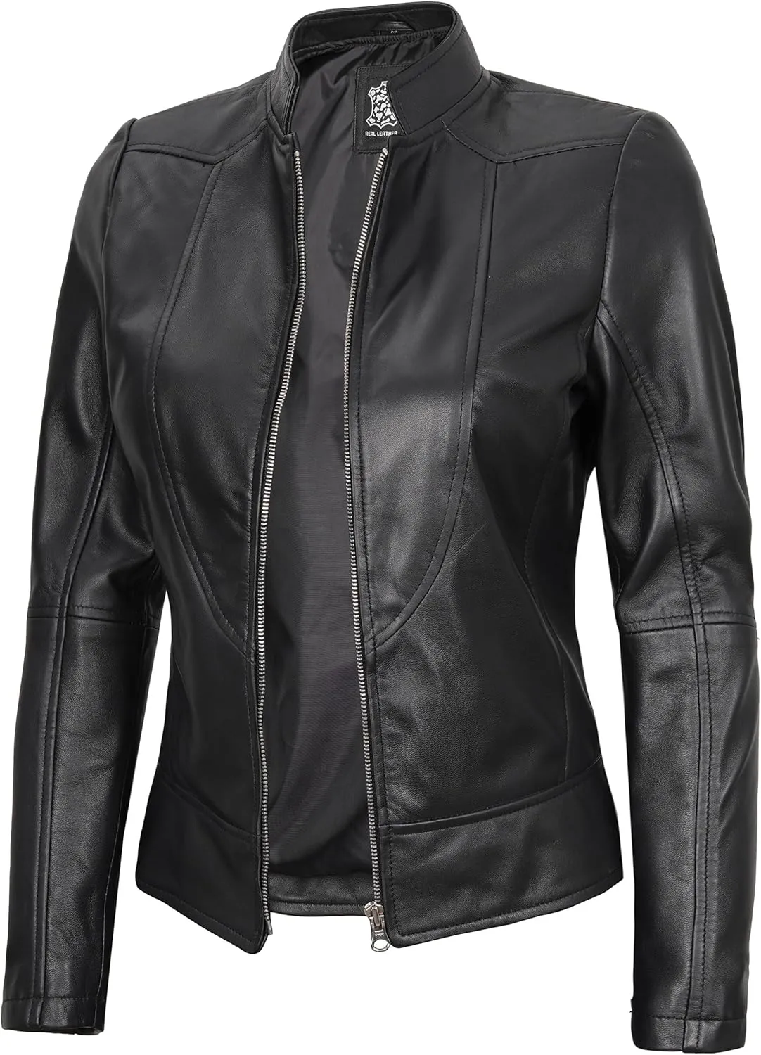 Decrum Womens Leather Jacket - Real Lambskin Stylish Leather Jackets For Women