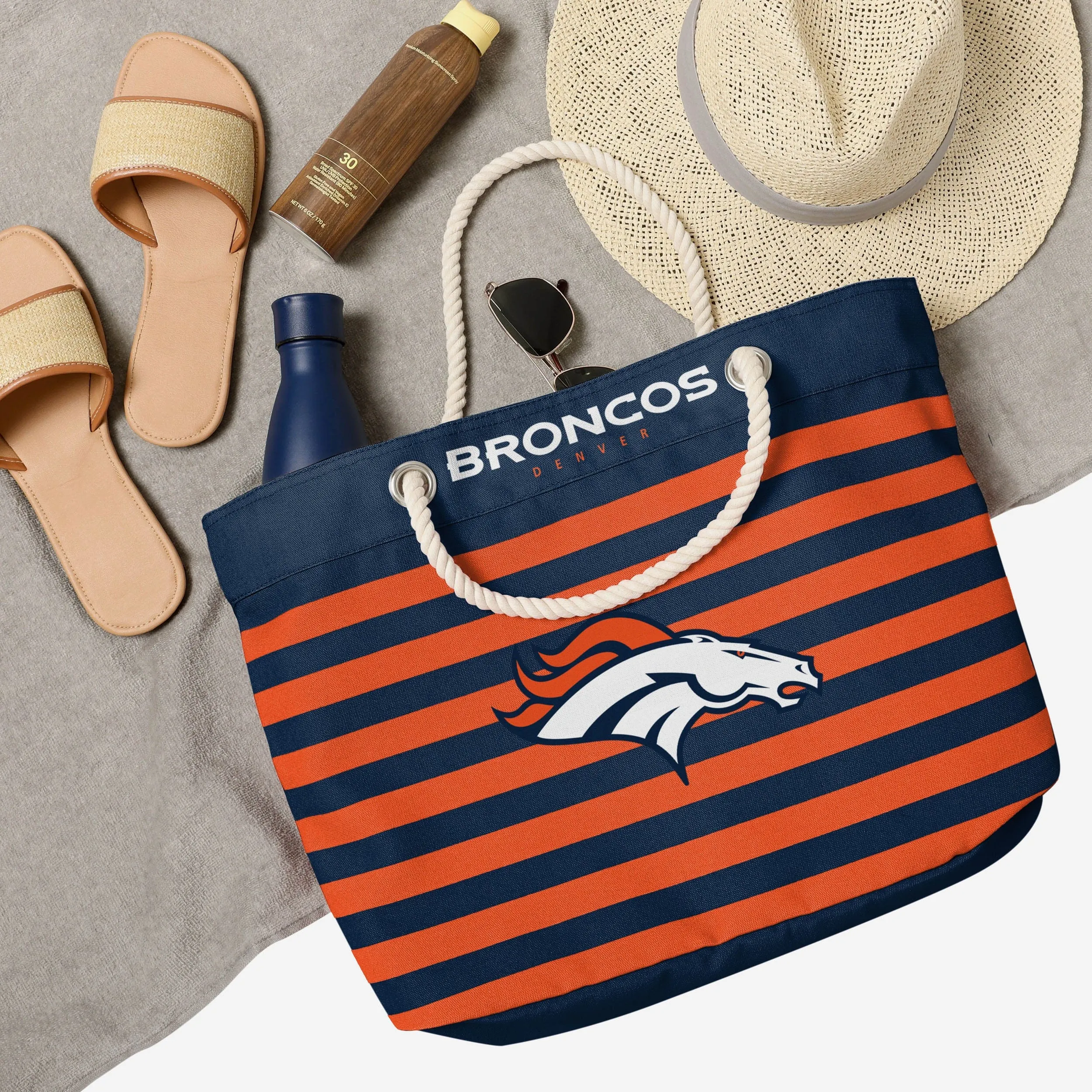 Denver Broncos Nautical Stripe Tote