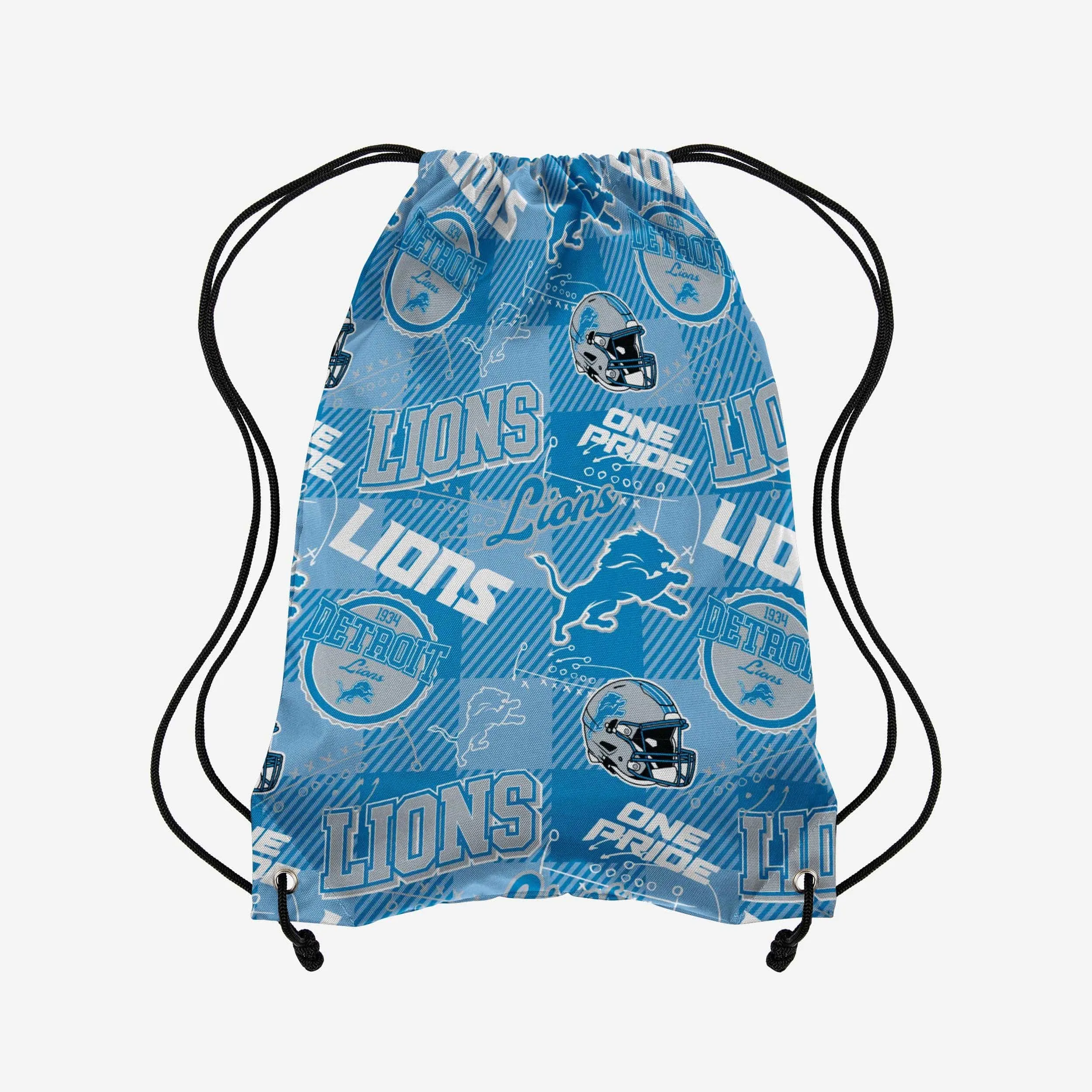 Detroit Lions Thematic Repeat Print Drawstring Backpack