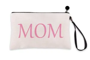 Di Lewis MOM Pink Makeup Bag for Women - Cute Travel Organizer Toiletry Cosmetic Pouch – Best for Mother’s Day, Birthday, Baby Shower Gifts – 6x9 in