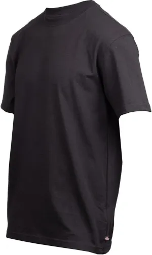 Dickies mens Short Sleeve Heavyweight Crew Neck Work Utility T Shirt, Black, Large US