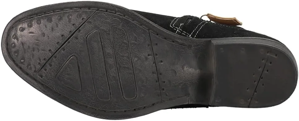 Dingo Womens Daisy Mae Embroidery Round Toe Zippered Casual Boots Ankle Low Heel 1-2" - Black