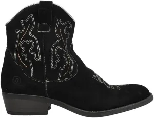 Dingo Womens Daisy Mae Embroidery Round Toe Zippered Casual Boots Ankle Low Heel 1-2" - Black
