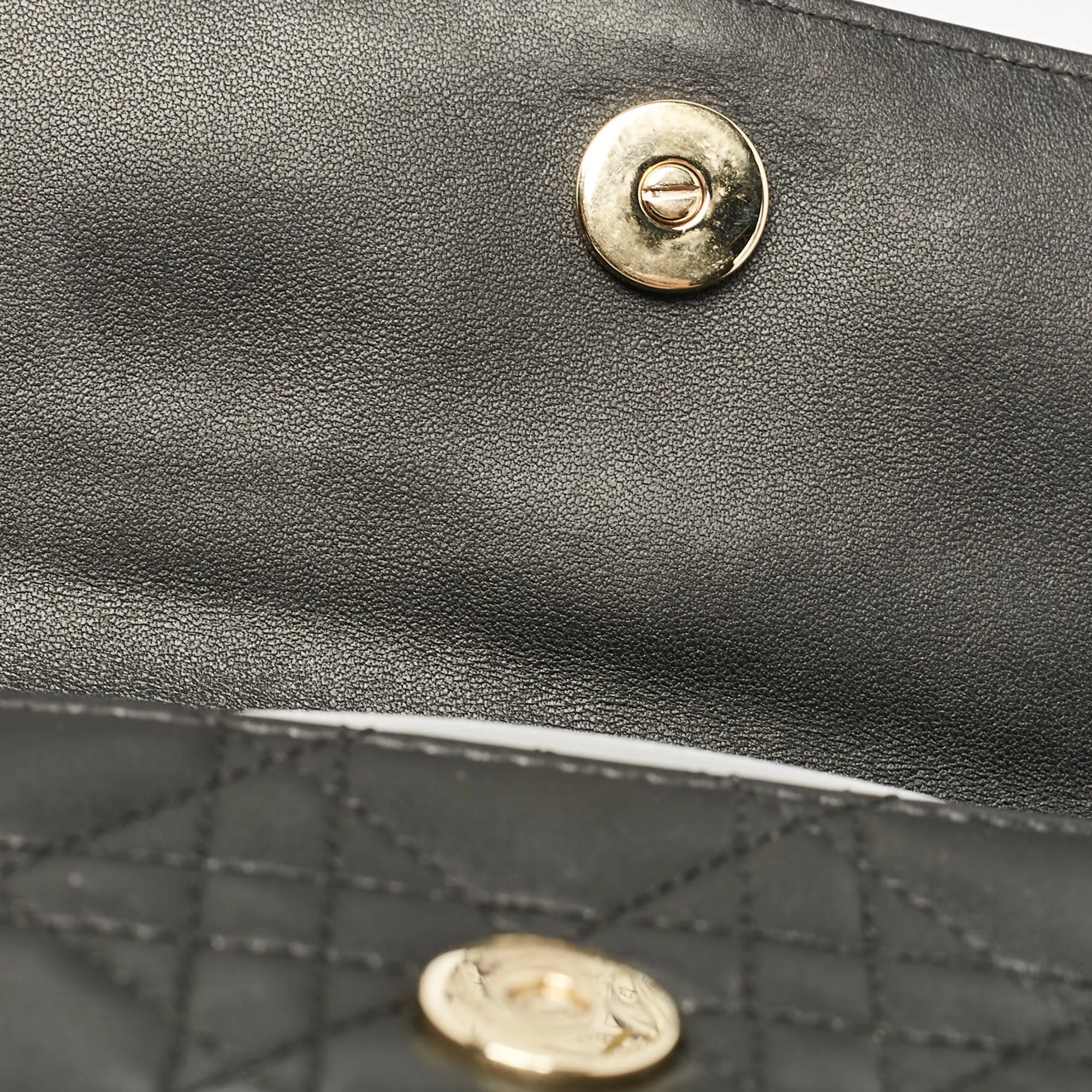 Dior Black Cannage Leather Mini My Dior Top Handle Bag