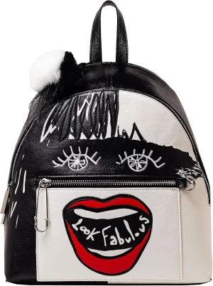 Disney Cruella “Look Fabulous!” Fashion Mini Backpack, White