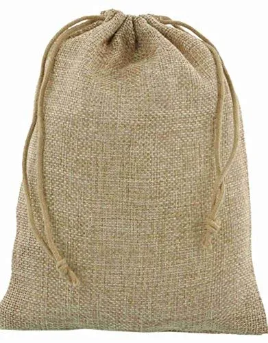 DMS RETAIL Jute Linen Burlap Potli Bags for Return Gift 20x30 CMS Large (Pack of 50)