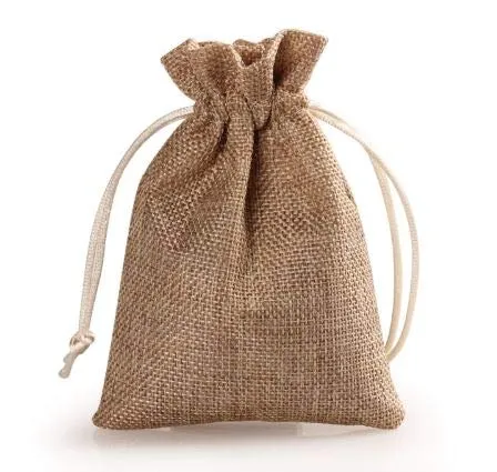 DMS RETAIL Jute Linen Burlap Potli Bags for Return Gift 20x30 CMS Large (Pack of 50)