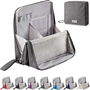 Doresty Makeup Bag, Doresty Standing Makeup Bag, Portable, Large Capacity, Vertical Large Opening Waterproof Multifunctional Stand Up Bags With Compartments (D)