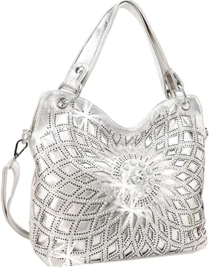 Double Handles Large Star Flower Bling Purse
