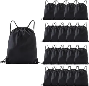 drawstring backpack, Drawstring Bags Bulk,20 Pcs Draw String Bags, Cinch Bag,essential for gym travel, unisex, loose and portable (20, Black)