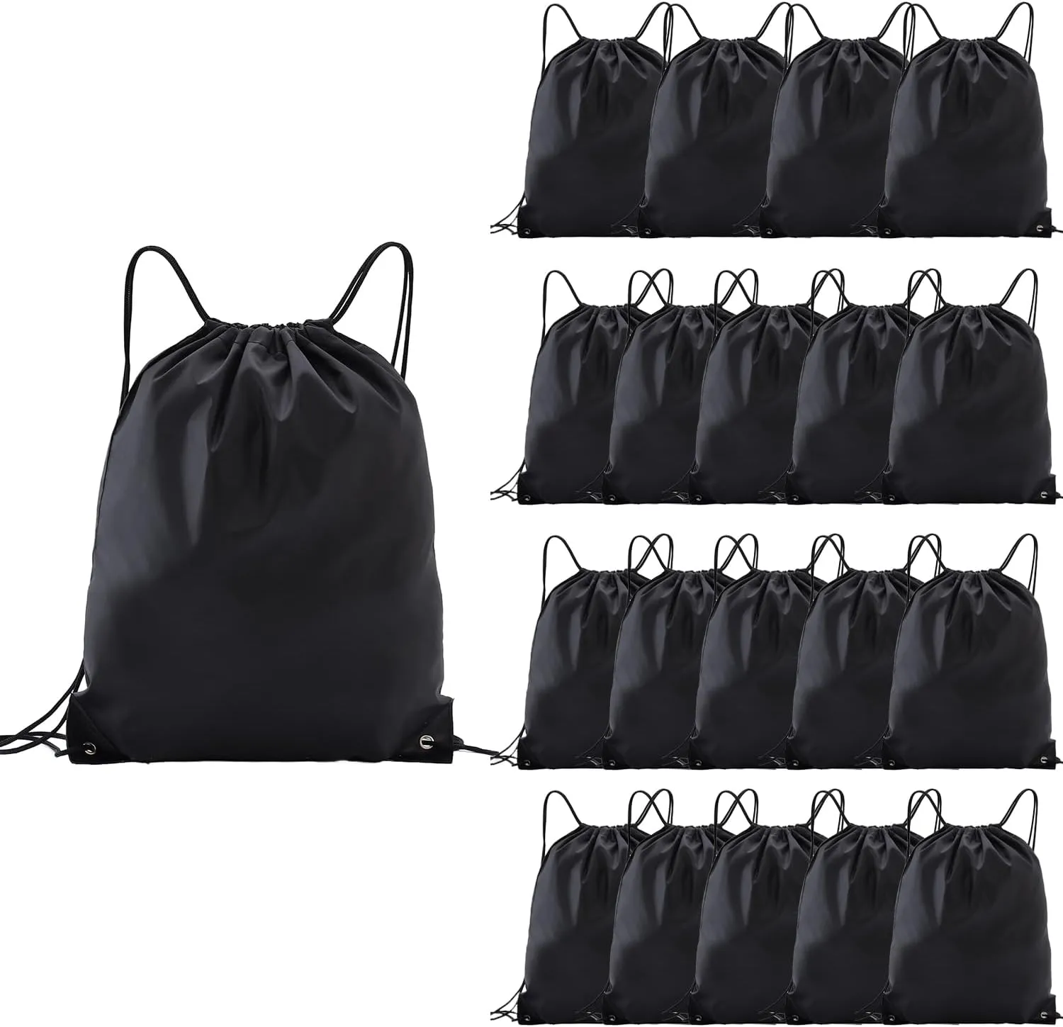 drawstring backpack, Drawstring Bags Bulk,20 Pcs Draw String Bags, Cinch Bag,essential for gym travel, unisex, loose and portable (20, Black)