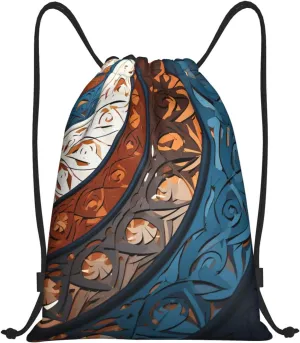 Drawstring Backpack Sports Gym Bag Spiral and curve patterns Drawstring Bags for Gym Sports Yoga Travel Medium