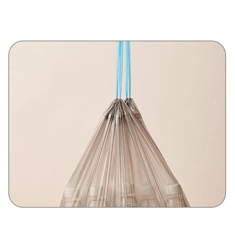 Drawstring Garbage Bags - Household Disposable Trash Pouches [5 Rolls]