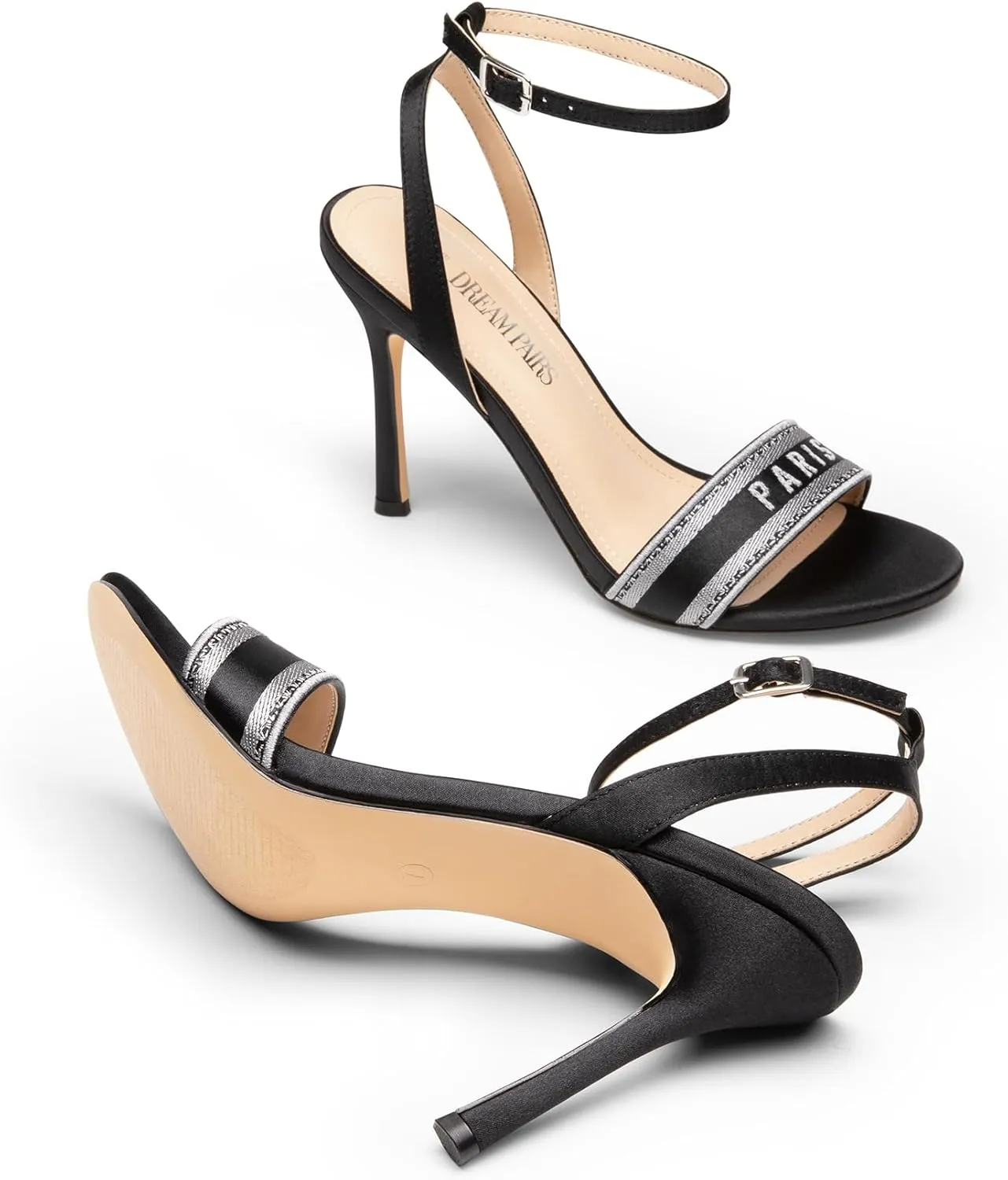 DREAM PAIRS High Stilettos Heels for Women Sexy Open Toe Strappy Sandals Shoes Ankle Strap Fashion Dressy Heels for Party Wedding