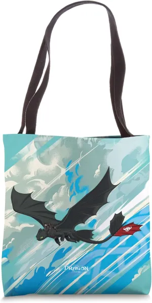 DreamWorks Dragons Hiccup and Toothless Conquer the Skies Tote Bag