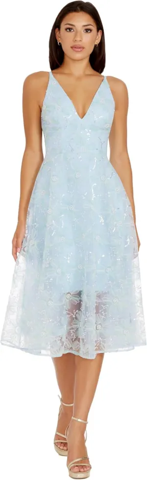 Dress the Population Women's Audrey Fit and Flare Midi Dress