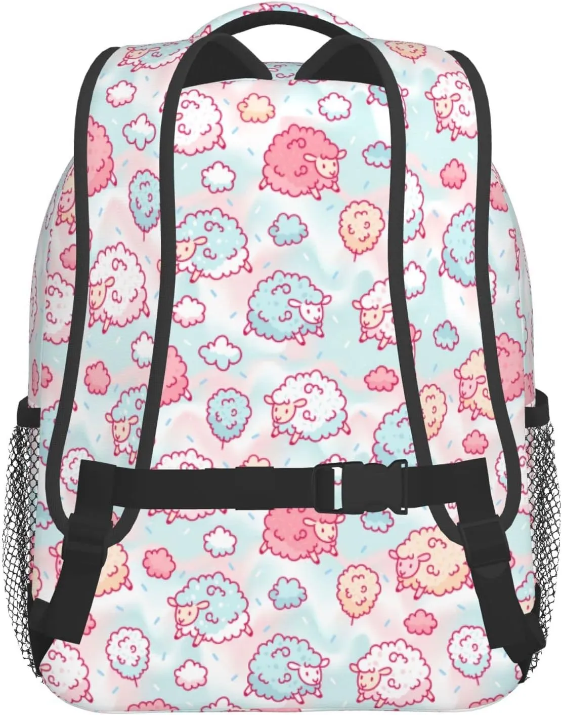 Dujiea 12" Kids Backpack Cute Sheep And Cotton Candy Toddler Backpack For Boys Girls, Preschool Kindergarten Schoolbag Nursery Children Travel Bag With Chest Strap