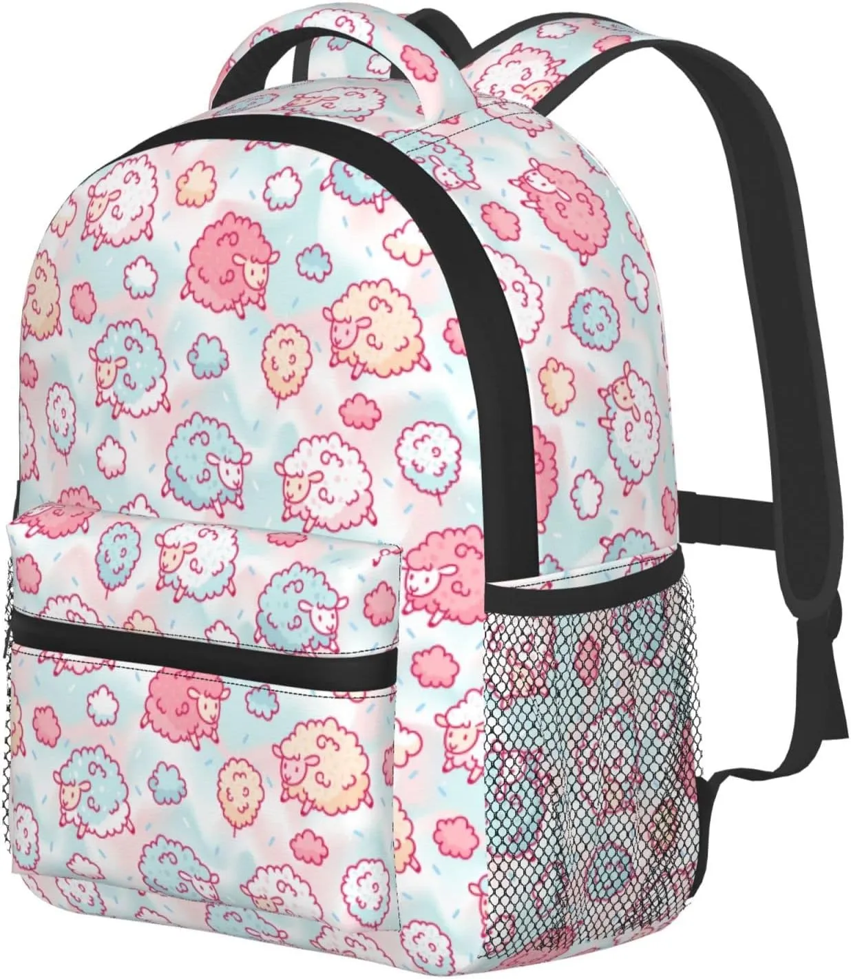 Dujiea 12" Kids Backpack Cute Sheep And Cotton Candy Toddler Backpack For Boys Girls, Preschool Kindergarten Schoolbag Nursery Children Travel Bag With Chest Strap