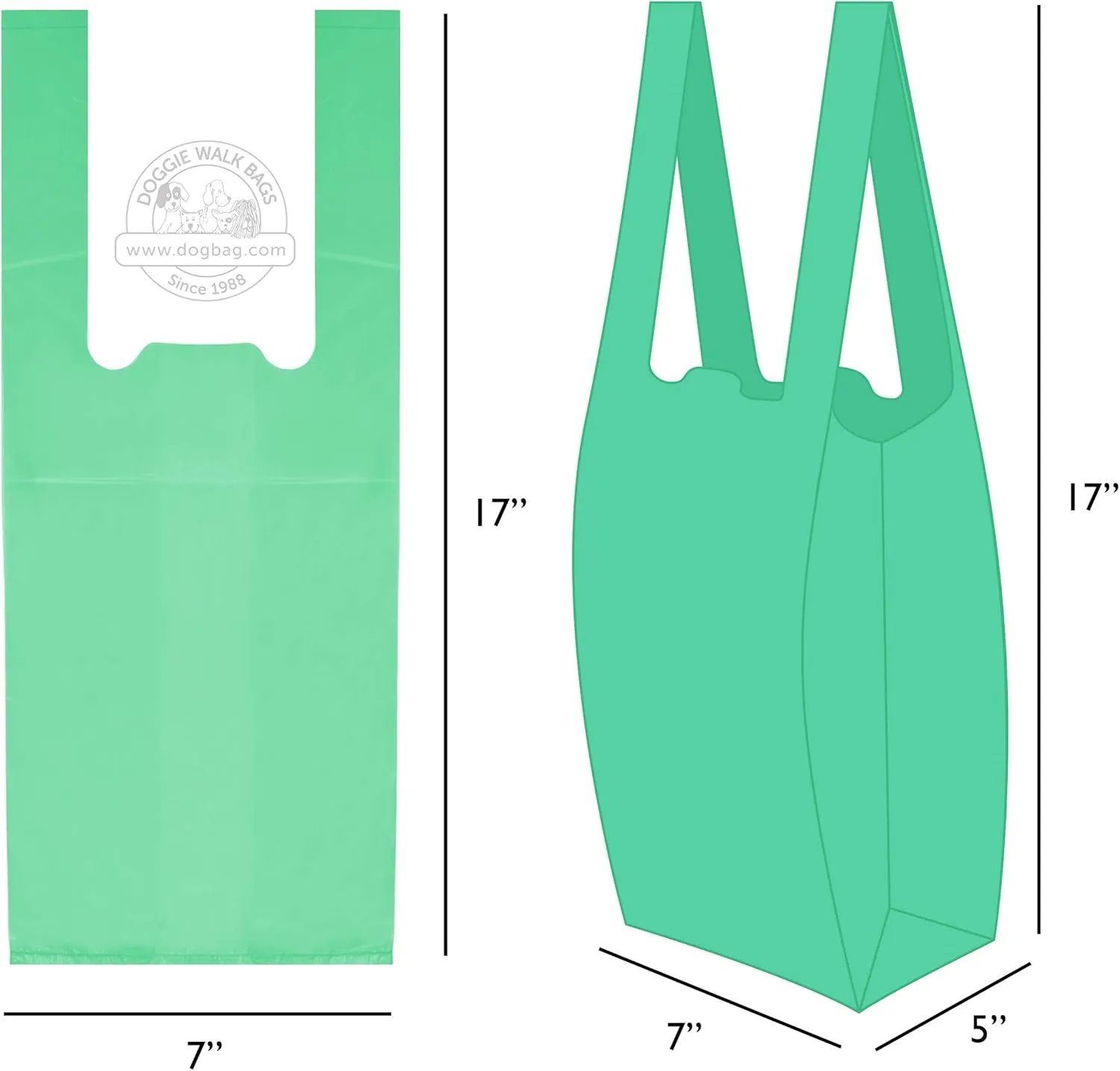 Easy-Tie Handle Dog Poop Bag, Extra Large Strong Doggy Waste Bags, Easy Dispensing and Leak Proof Poo Bags
