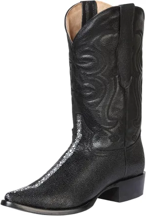El Señor de los Cielos Cowboy Western Boots Leather Stingray Print Black SR99