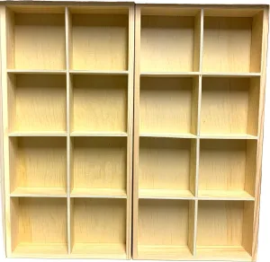 Eledoll Dollhouse Furniture Wood Grid Shelf Doll Furniture for Collectible Miniatures 1:6 Scale 11.5 inch Fashion Doll Wardrobe DIY Dollhouse 32.5 cm 12 6/8" Tall 2-Pack Set 2x4 Grid