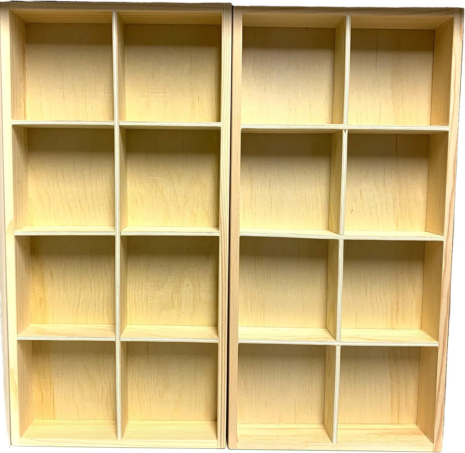 Eledoll Dollhouse Furniture Wood Grid Shelf Doll Furniture for Collectible Miniatures 1:6 Scale 11.5 inch Fashion Doll Wardrobe DIY Dollhouse 32.5 cm 12 6/8" Tall 2-Pack Set 2x4 Grid